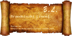 Brandeiszki Lionel névjegykártya